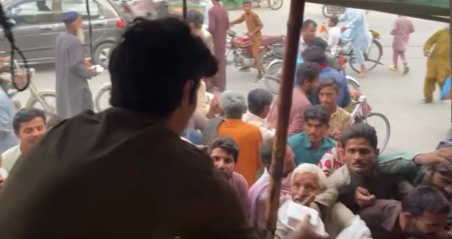 Food boxes being handed out at a community drive