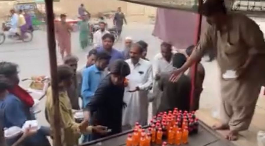 Food distribution at a community drive
